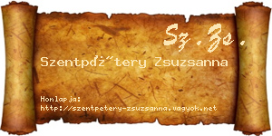 Szentpétery Zsuzsanna névjegykártya