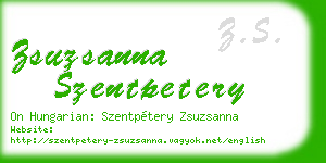 zsuzsanna szentpetery business card