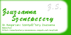 zsuzsanna szentpetery business card